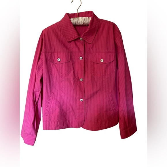 Chico's Jackets & Blazers - CHICO’S Women’s Vibrant Pink Button Up Long Sleeve Short Jacket Size 2 (L)